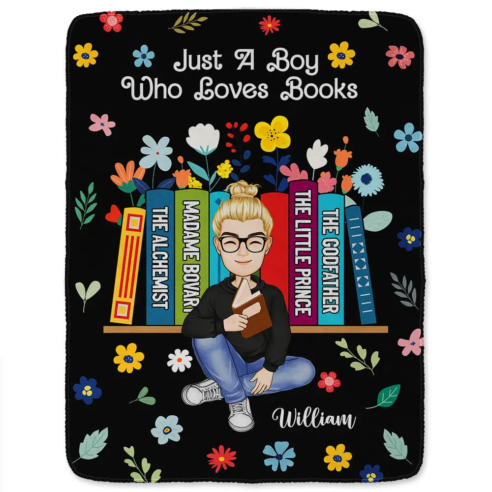 Custom Book Lover Blanket: 'Just A Girl Who Loves Books' Fleece & Sherpa Gift