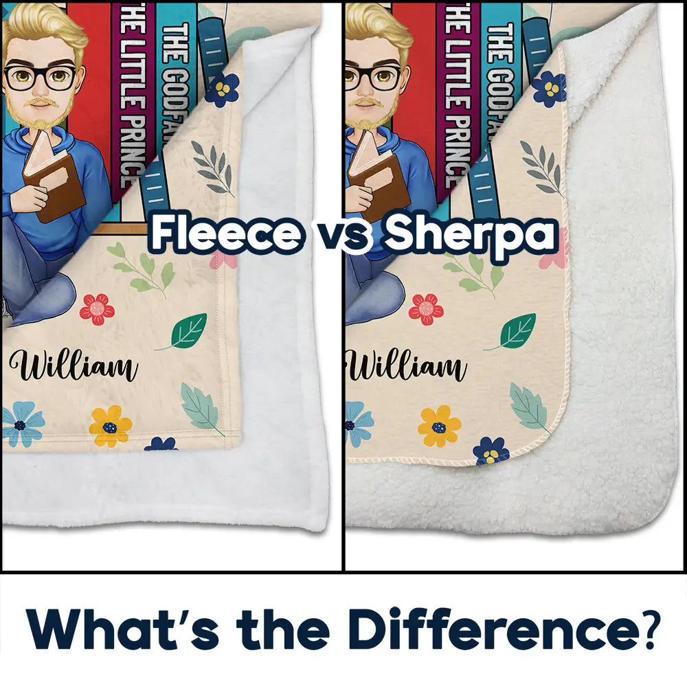 Custom Book Lover Blanket: 'Just A Girl Who Loves Books' Fleece & Sherpa Gift