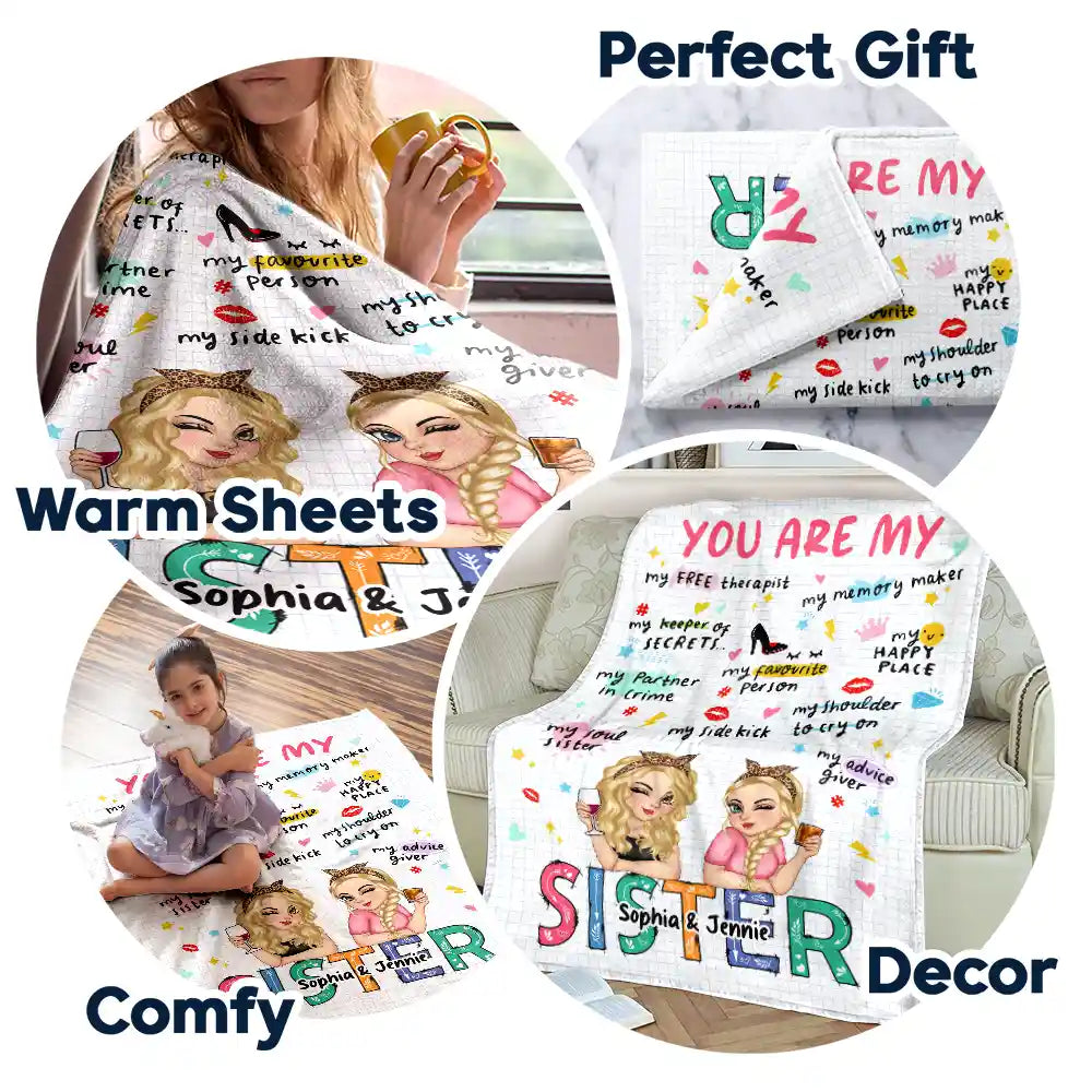 Custom Blanket: Your Friendship, Wrapped in Color (and Love) for Bestie / Sister