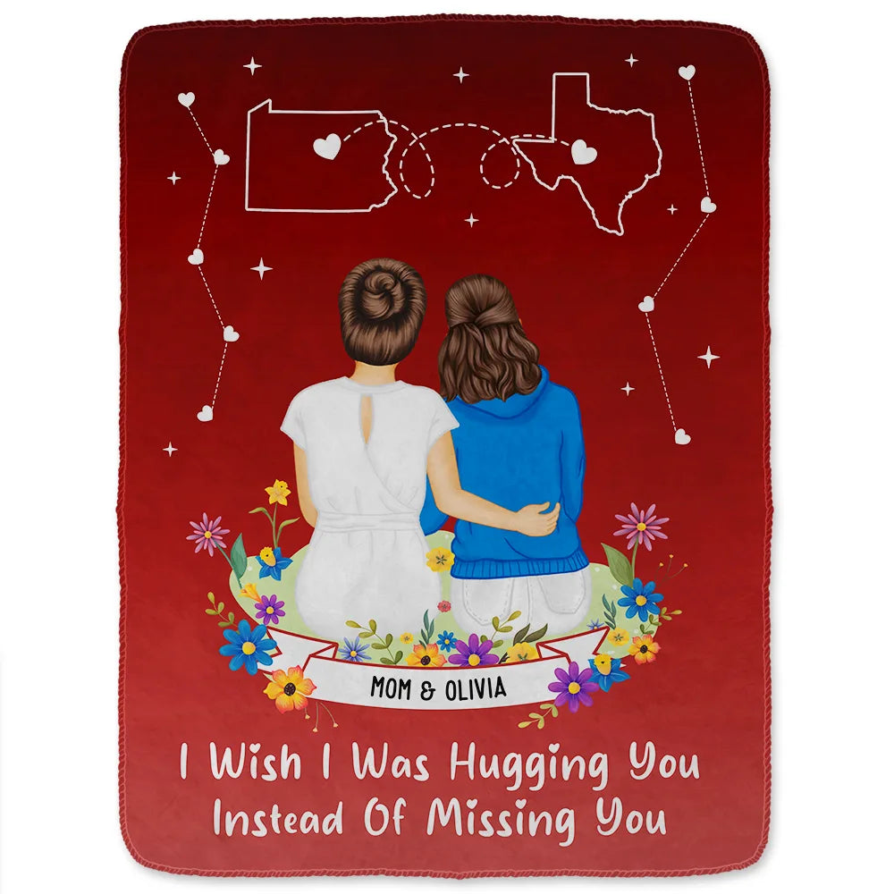 Gift For Mother, Mom - Daughters (Adult), Gift For Daughter, Long Distance, Love - Instead Of Missing You - Personalized Fleece Blanket, Sherpa Blanket