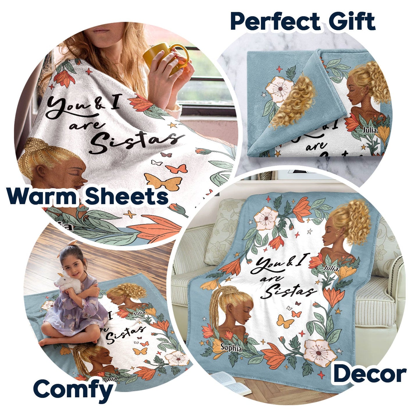 Heartfelt 'You & I Are Twins' Personalized Blanket for Sisters & Best Friends