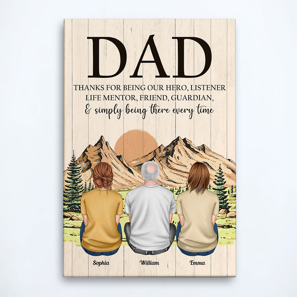 Thanks For Being Our Hero, Listener, Life Mentor - Personalized Canvas