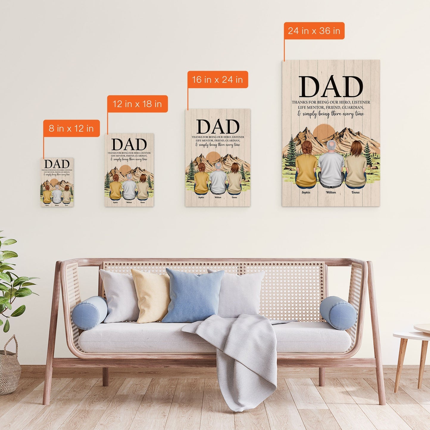 Thanks For Being Our Hero, Listener, Life Mentor - Personalized Canvas