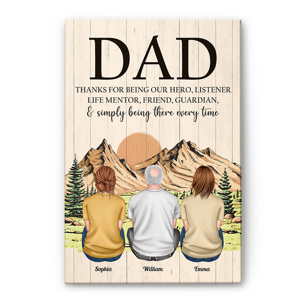Thanks For Being Our Hero, Listener, Life Mentor - Personalized Canvas