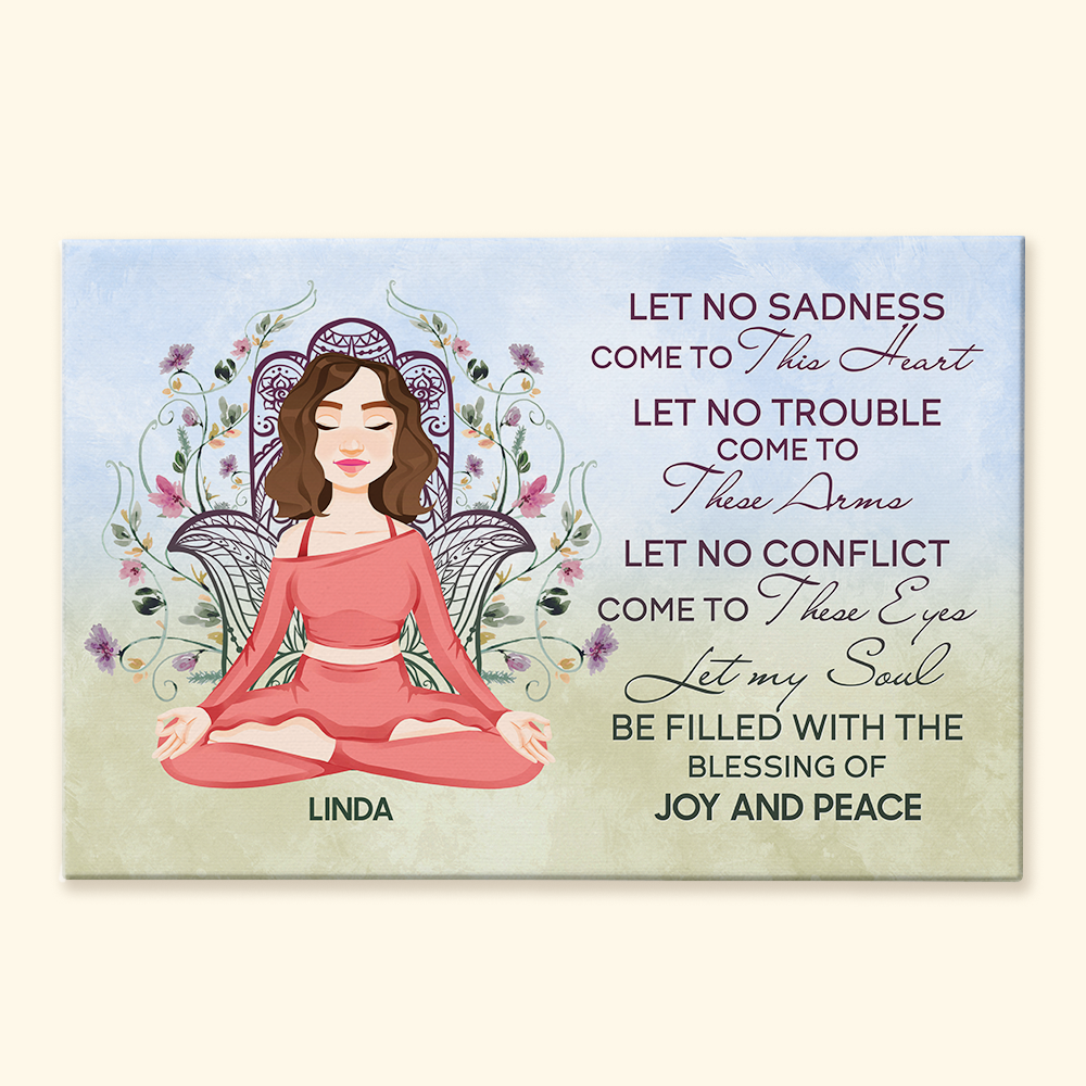 Personalized Yoga Canvas: 'Blessing of Joy & Peace' Mindfulness Gift