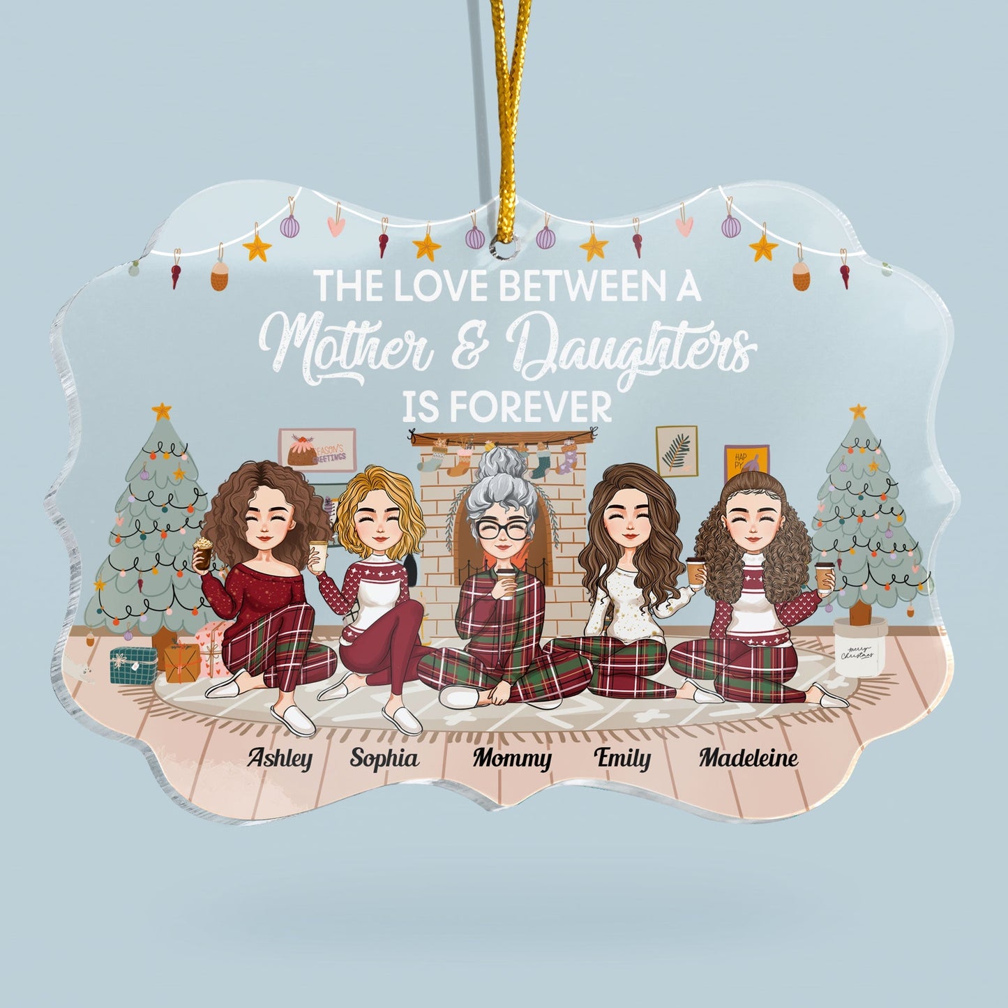 Heartfelt Personalized 'Love Is Forever' Mother Daughters Christmas Ornament