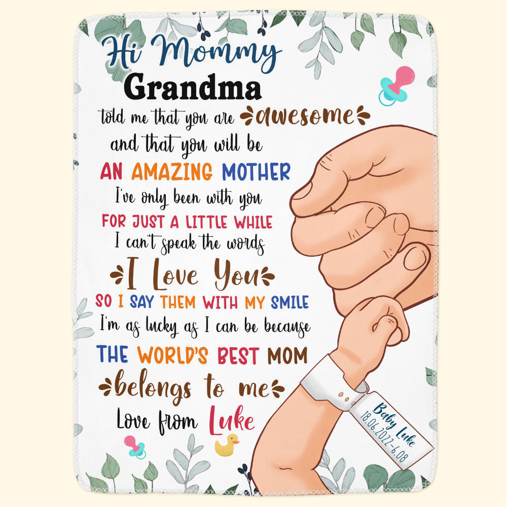 Personalized 'World's Best Mom Belongs To Me' Blanket for Mommy Grandma