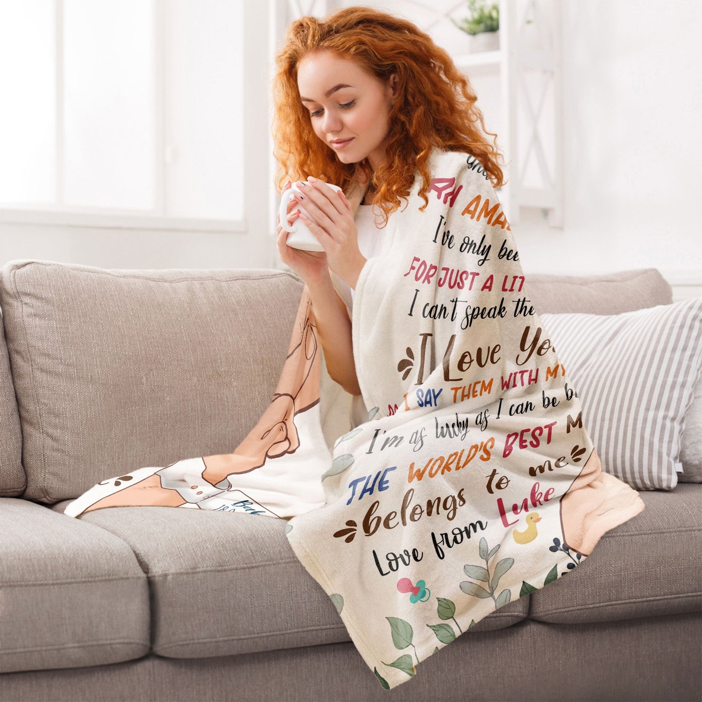 Personalized 'World's Best Mom Belongs To Me' Blanket for Mommy Grandma