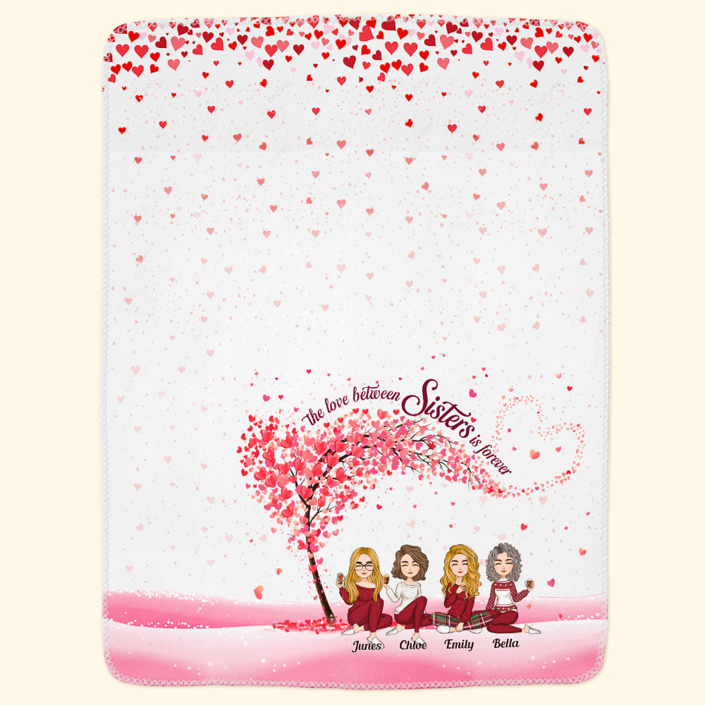 Personalized Sister Blanket: 'The Love Between Sisters Is Forever' Gift