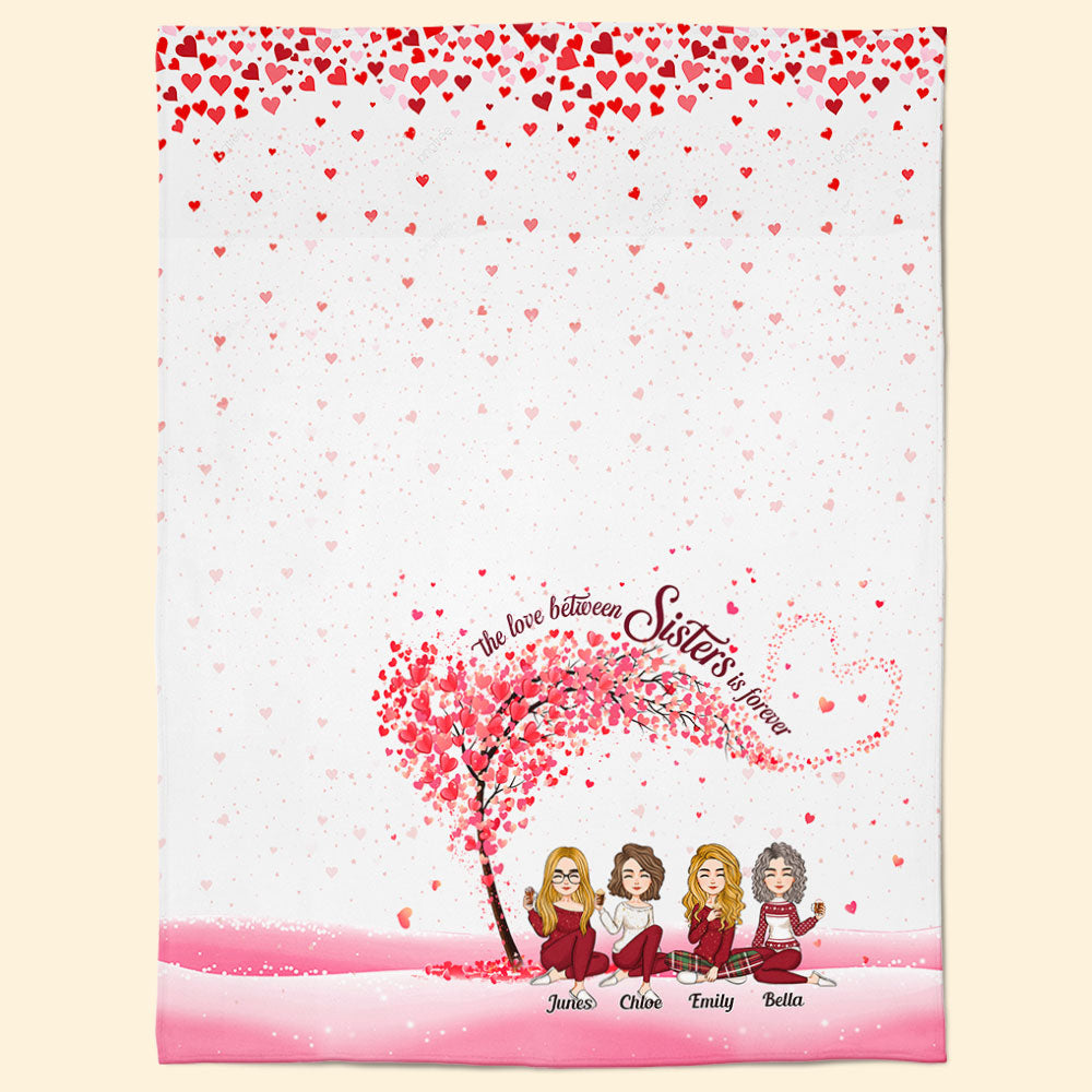 Personalized Sister Blanket: 'The Love Between Sisters Is Forever' Gift