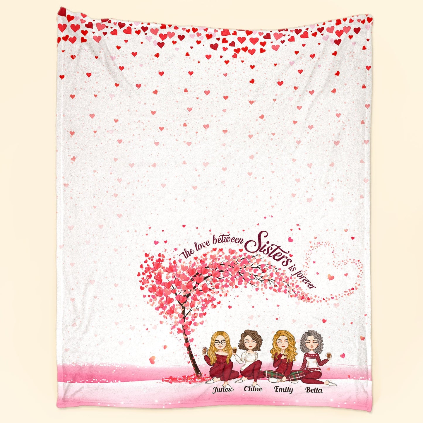 Personalized Sister Blanket: 'The Love Between Sisters Is Forever' Gift
