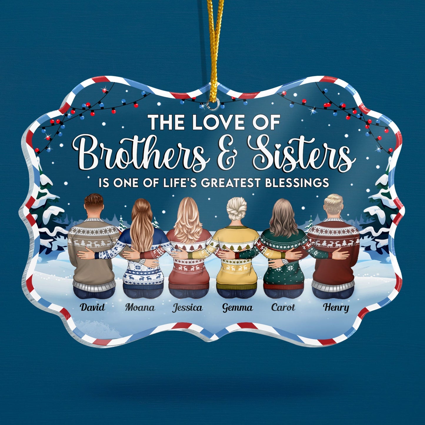 Heartfelt Personalized 'Love of Brothers & Sisters' Christmas Ornament