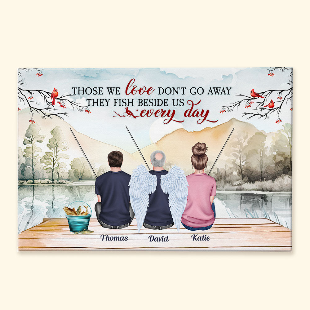 Heartfelt Memorial Canvas: "They Fish Beside Us Every Day" Personalized Gift