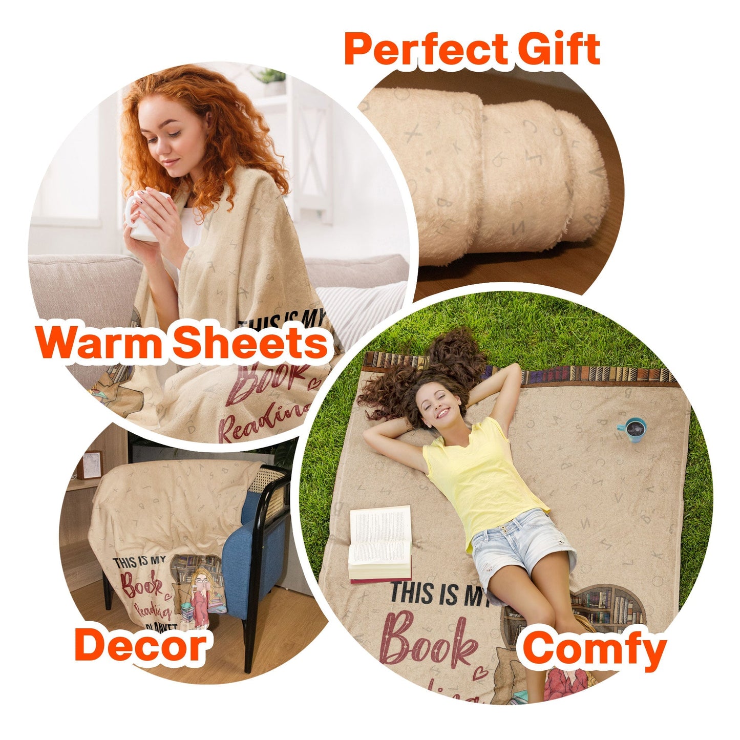 Personalized 'This Is My Book Reading Blanket' for Book Lovers & Readers