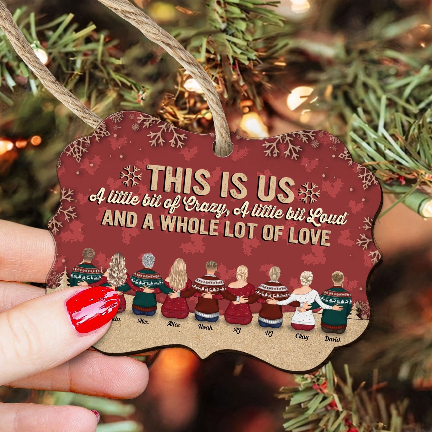 Personalized 'This Is Us' Family Christmas Ornament - Wooden & Aluminum Keepsake