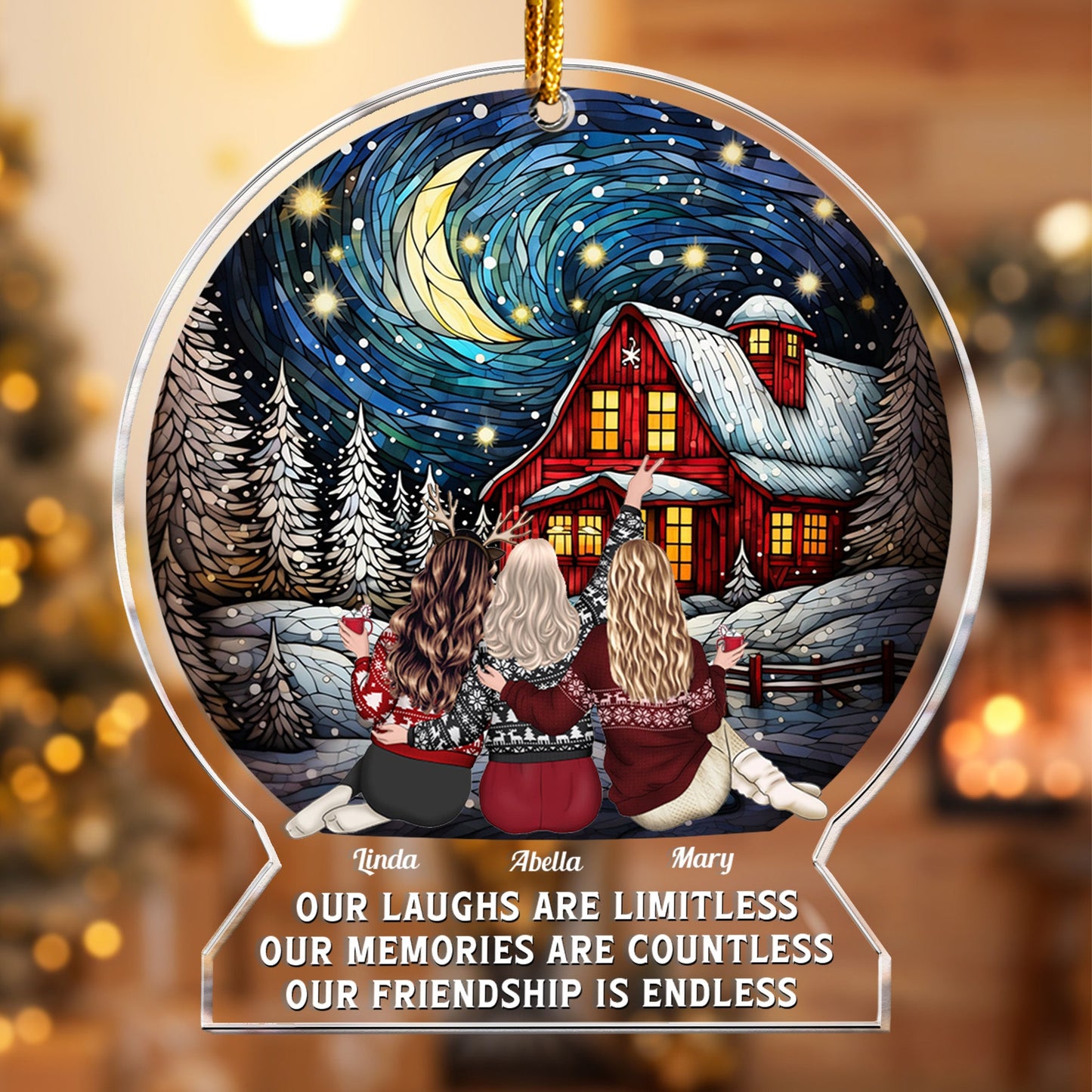 Personalized Best Friends Christmas Ornament - 'Our Friendship Is Endless' Keepsake