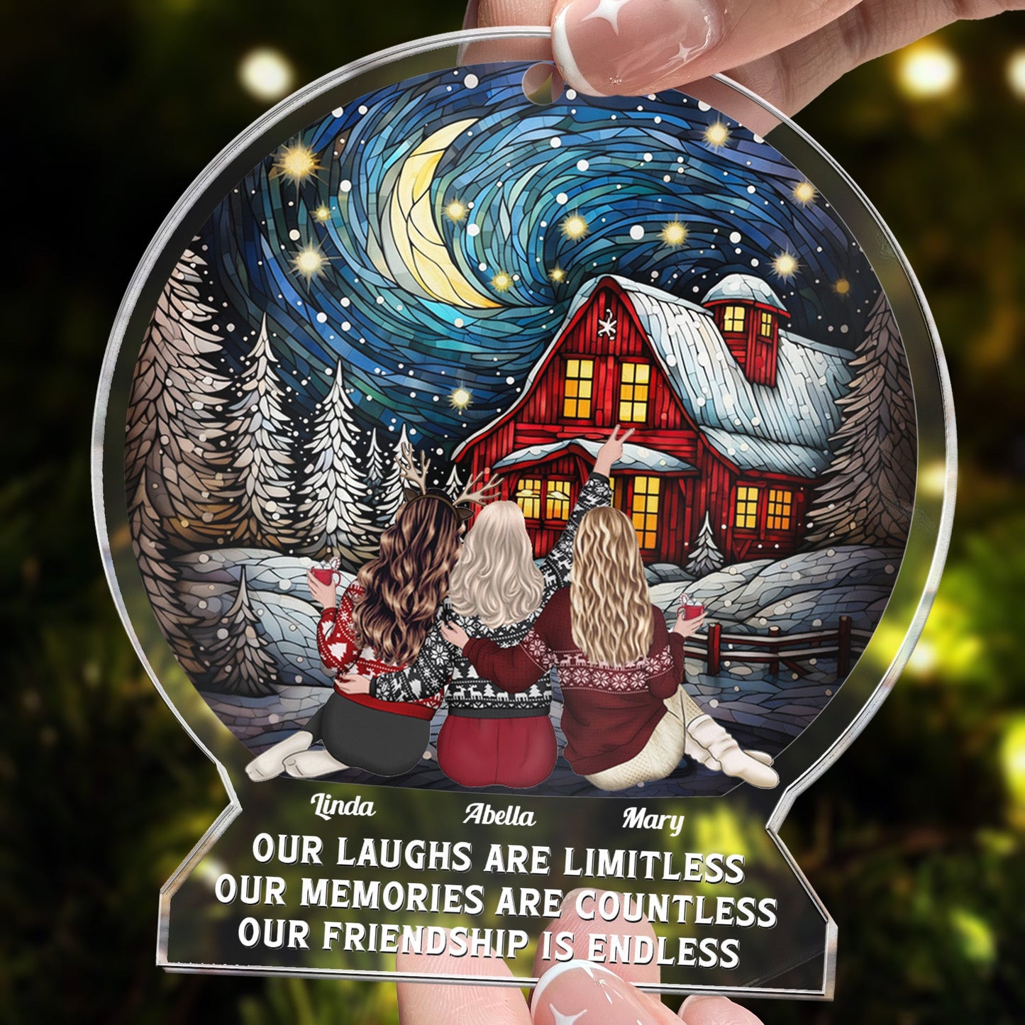 Personalized Best Friends Christmas Ornament - 'Our Friendship Is Endless' Keepsake