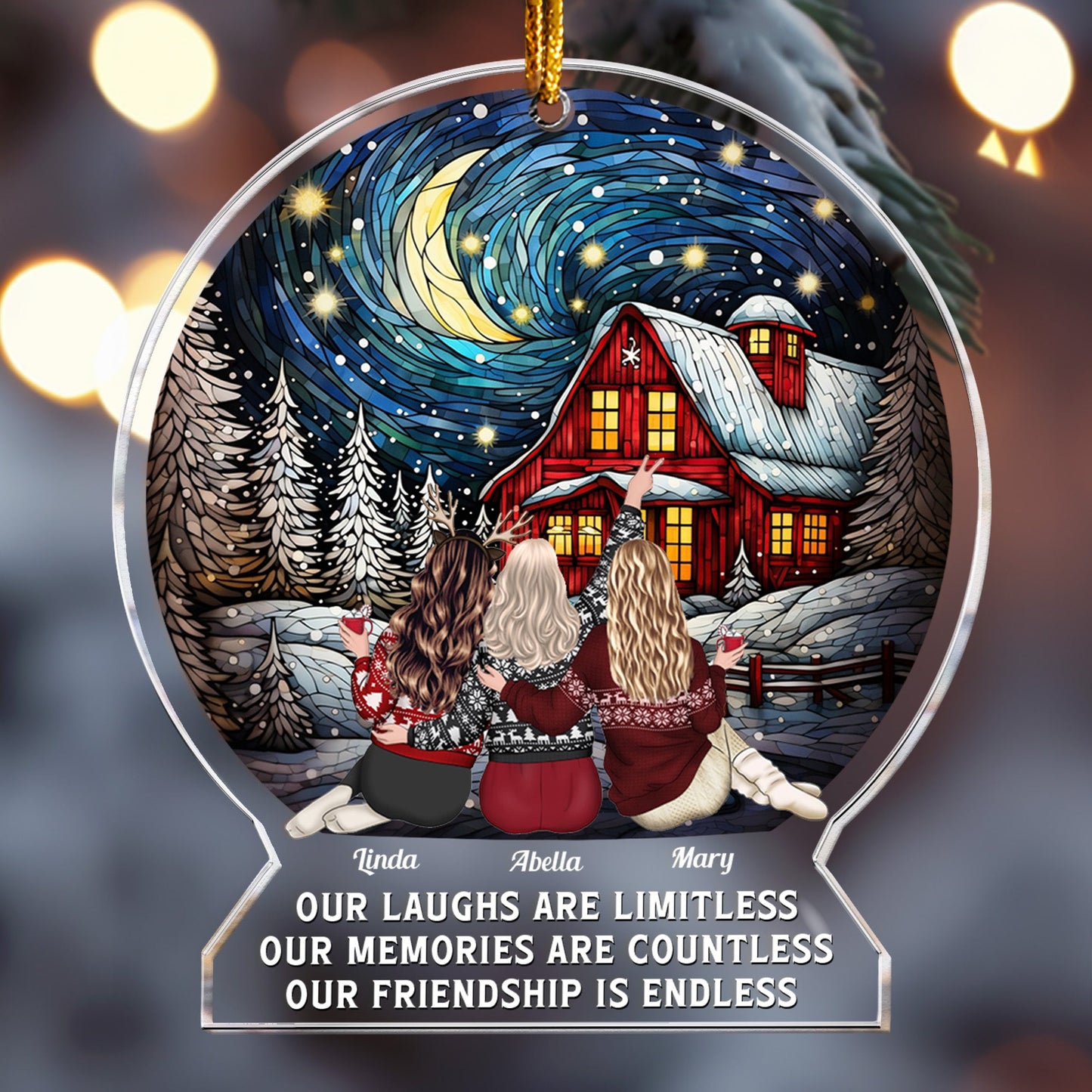 Personalized Best Friends Christmas Ornament - 'Our Friendship Is Endless' Keepsake