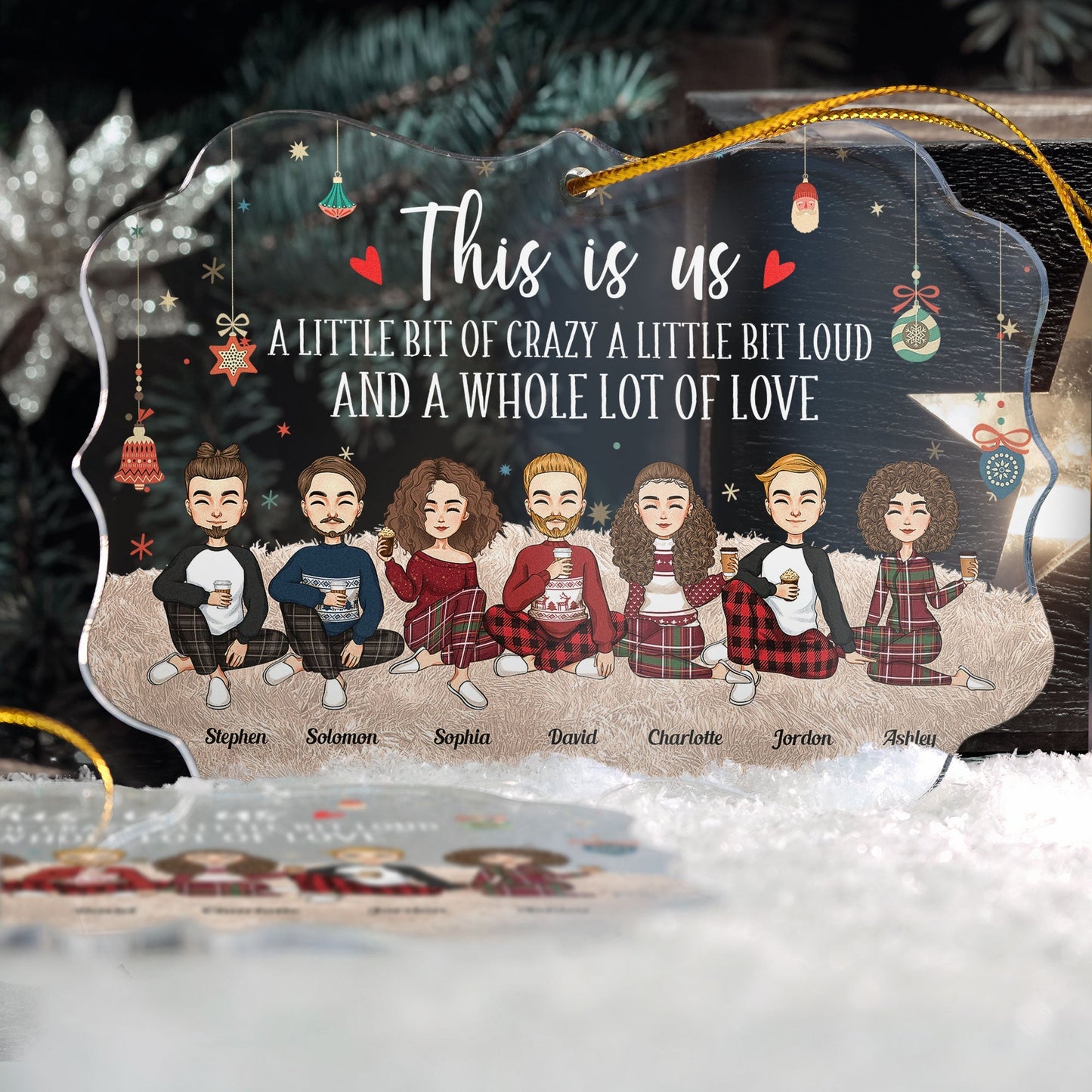 Personalized Family Ornament: 'This Is Us, A Little Bit Crazy & Whole Lot of Love'