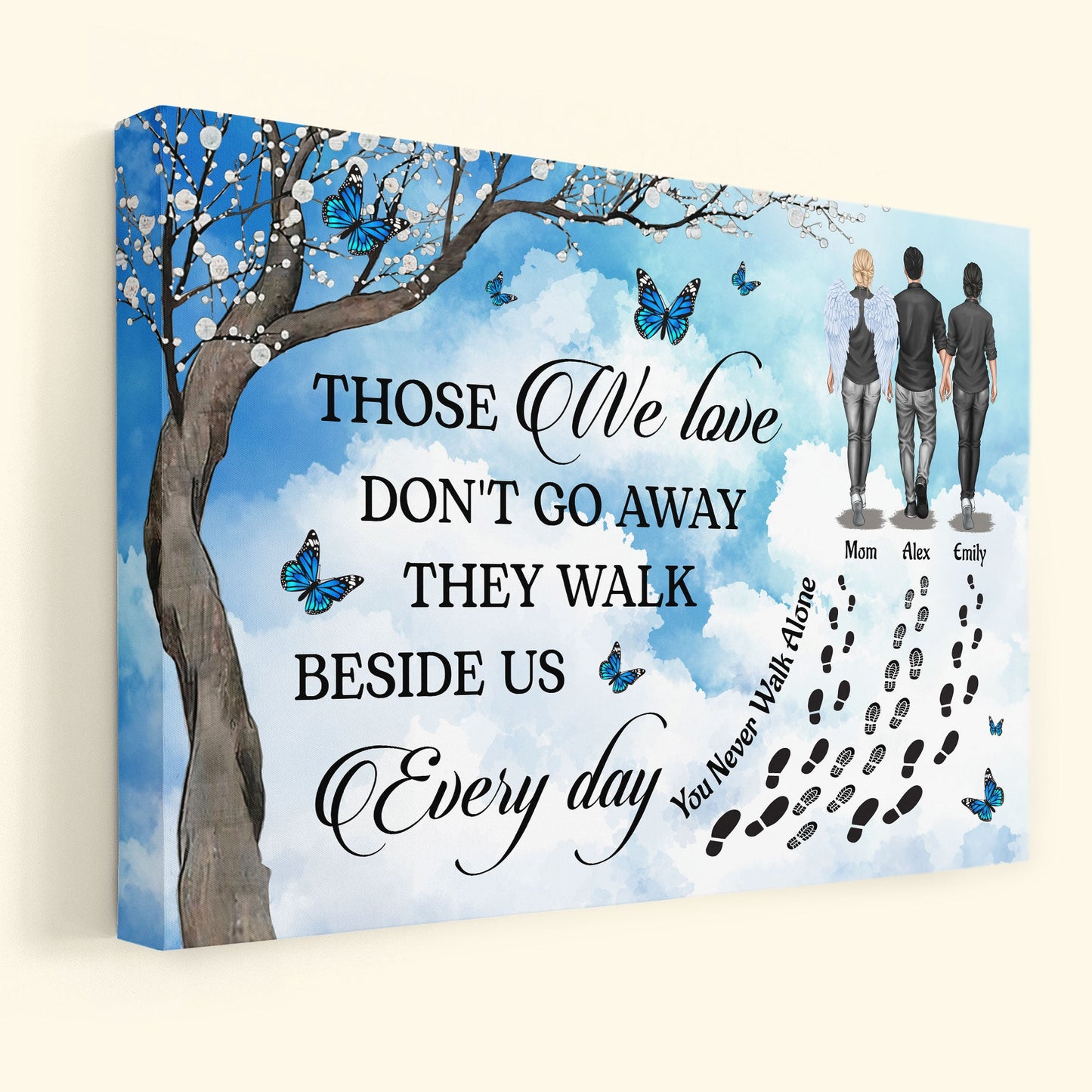 Personalized Memorial For Loved One Canvas: 'Those We Love Don't Go Away' Sympathy Gift