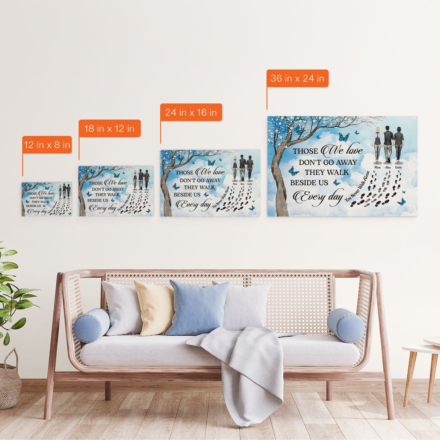 Personalized Memorial For Loved One Canvas: 'Those We Love Don't Go Away' Sympathy Gift