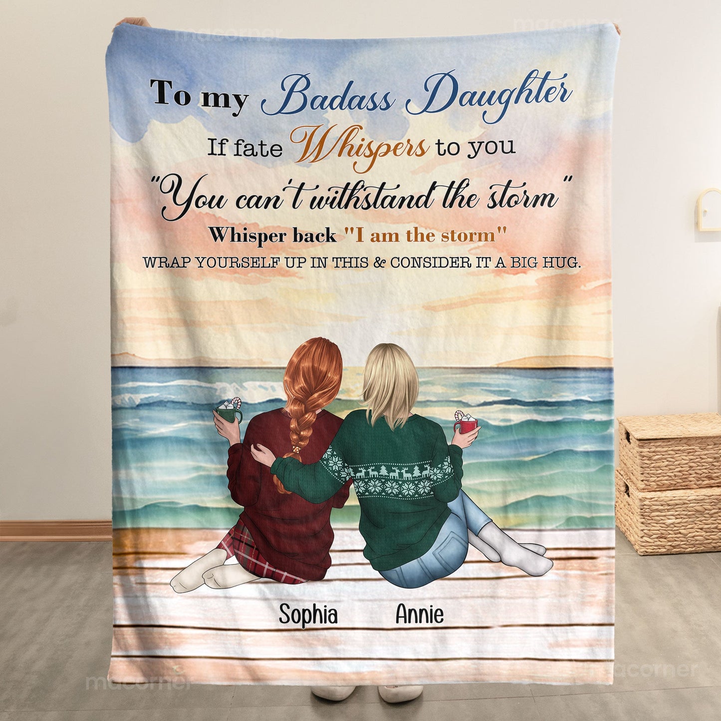 Personalized 'I Am The Storm' Blanket: Empowering Gift for Daughter
