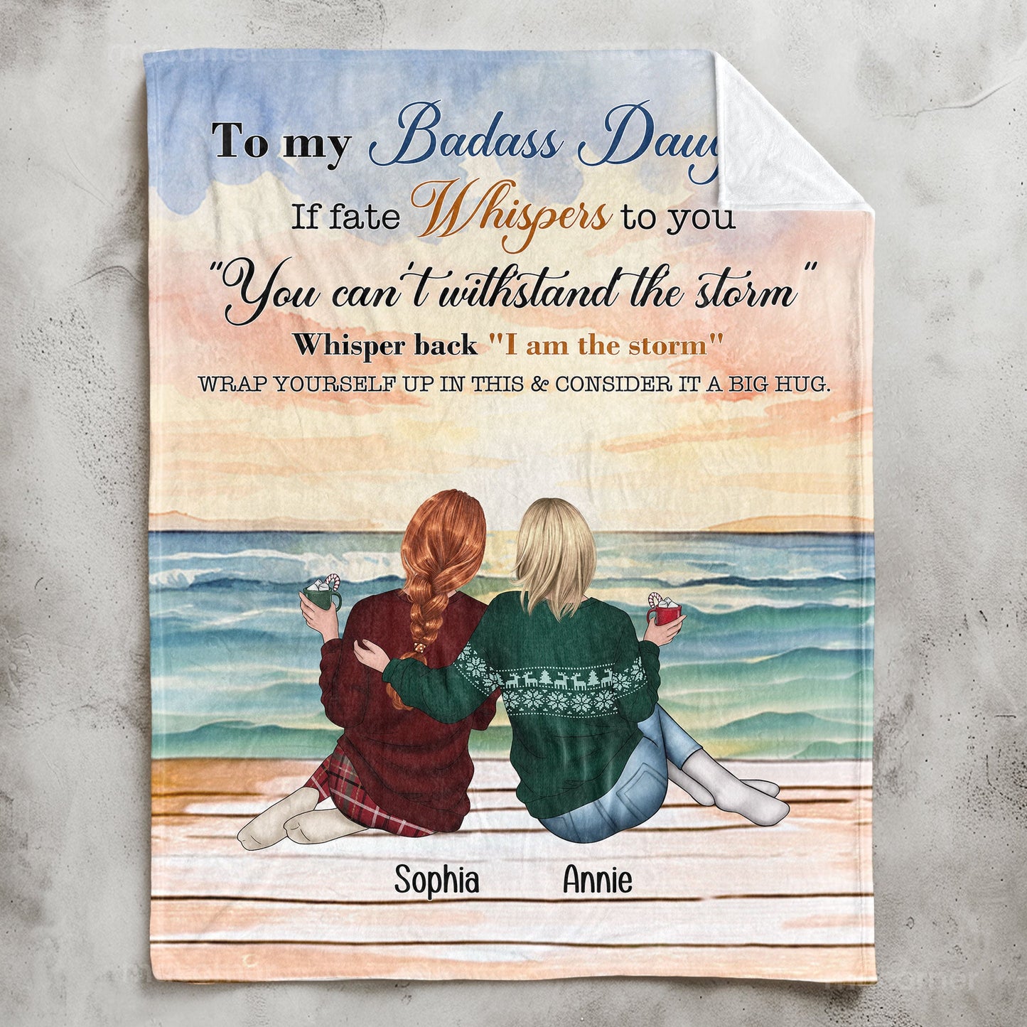 Personalized 'I Am The Storm' Blanket: Empowering Gift for Daughter