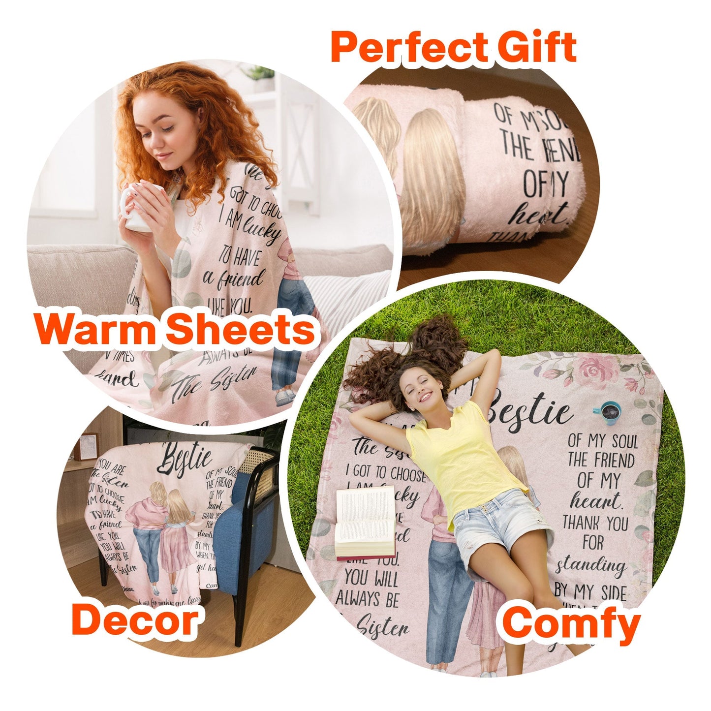 Custom Bestie Blanket: 'You Are The Sister I Got To Choose' Gift