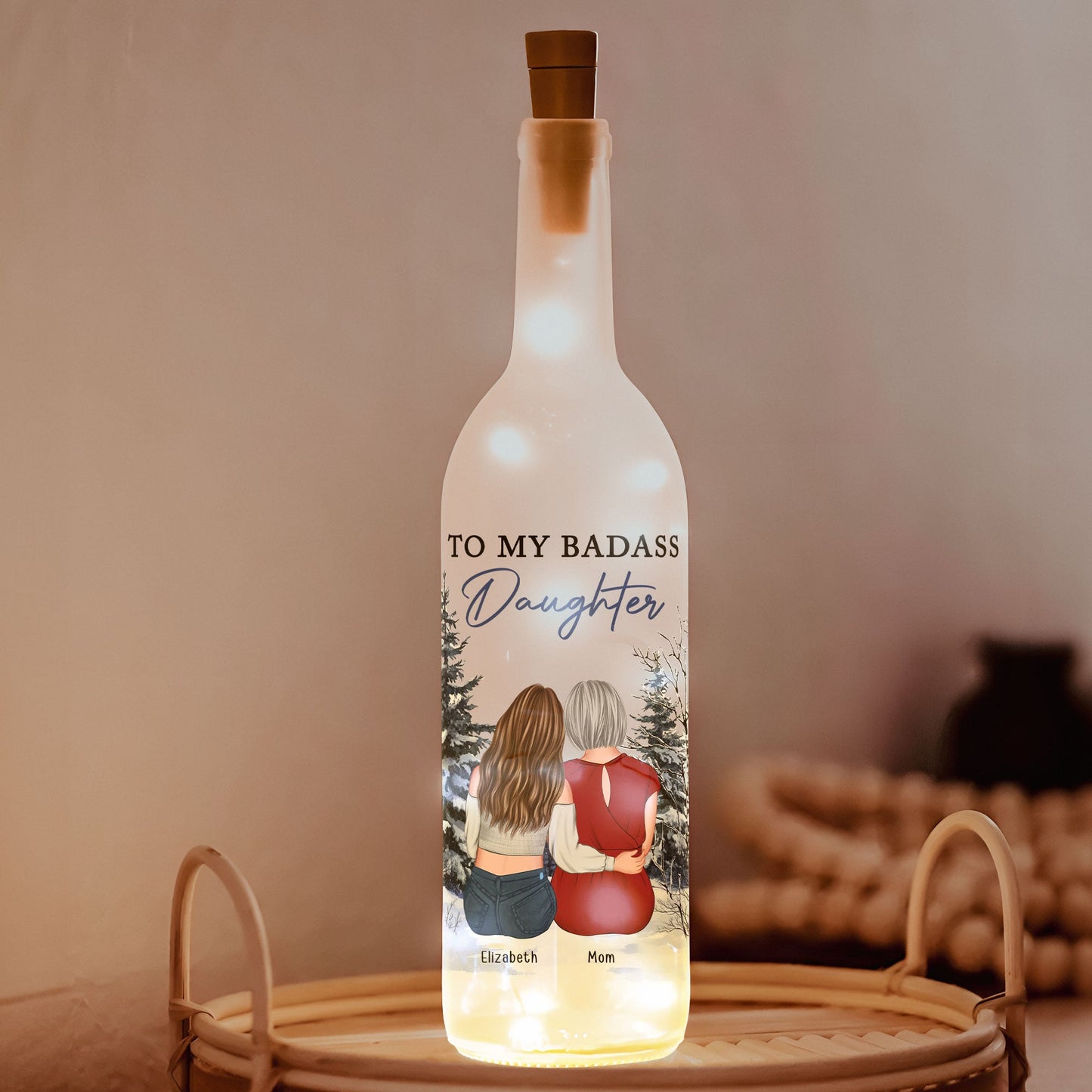 Personalized Badass Daughter Bottle Light - 'I Am The Storm' Gift