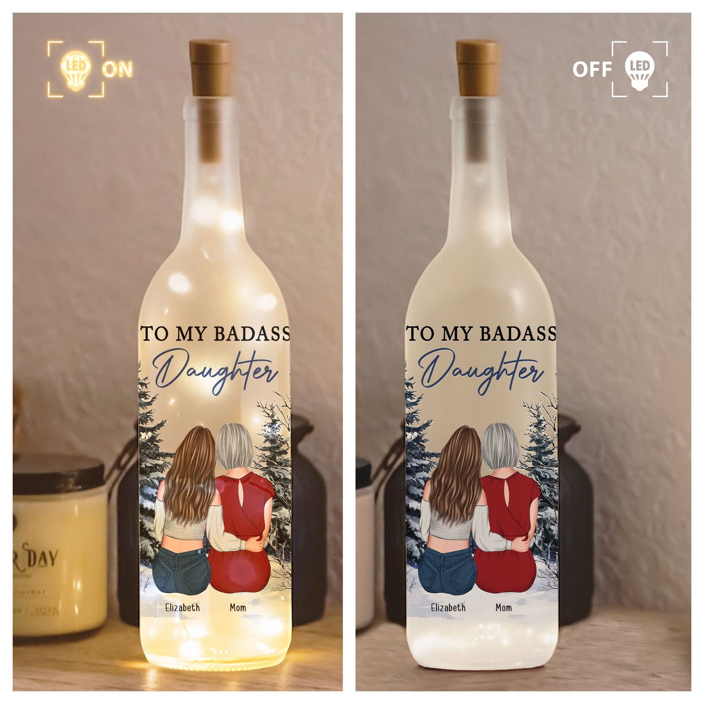 Personalized Badass Daughter Bottle Light - 'I Am The Storm' Gift