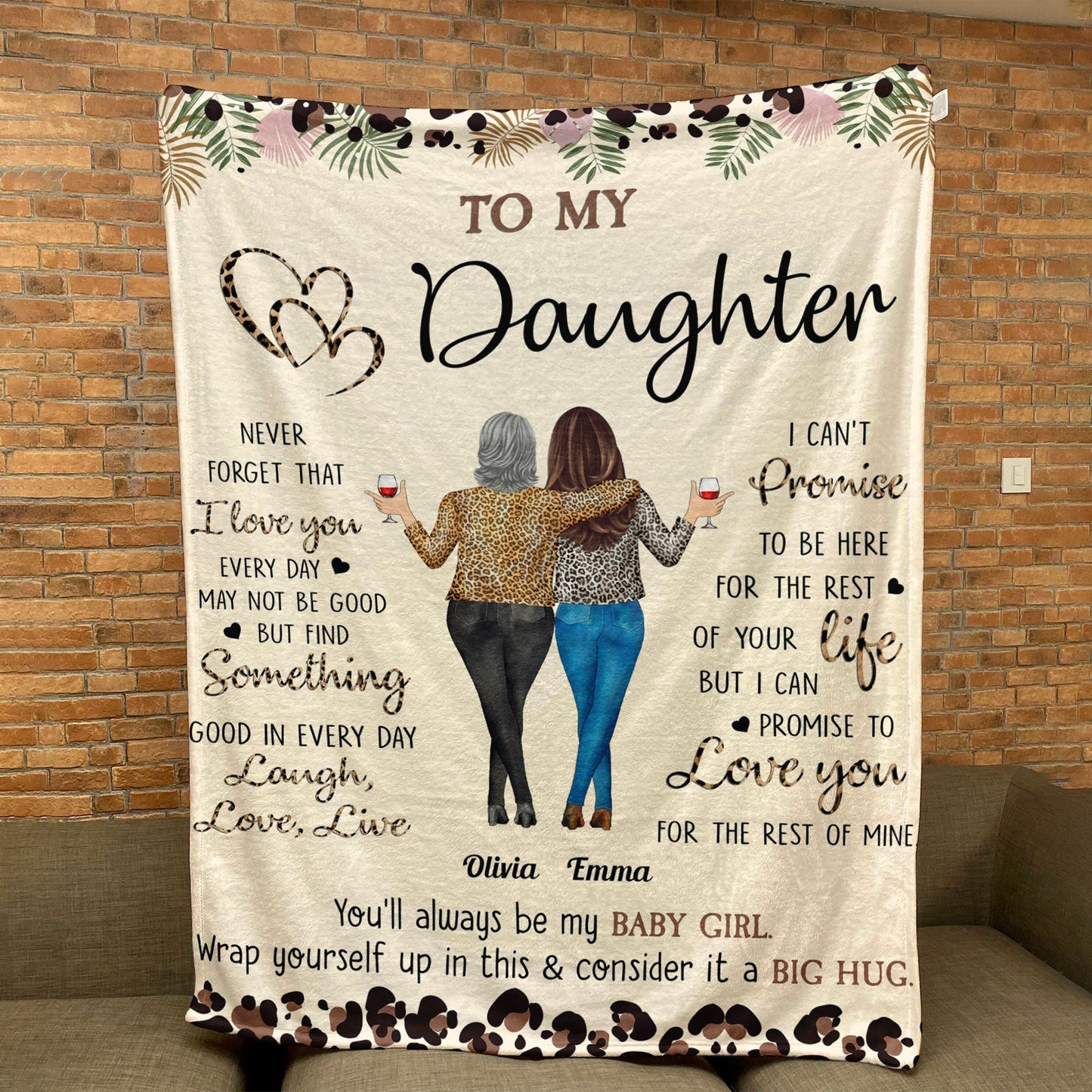 To My Daughter: Personalized Blanket Full of Love, Laughter, and Unbreakable Bonds