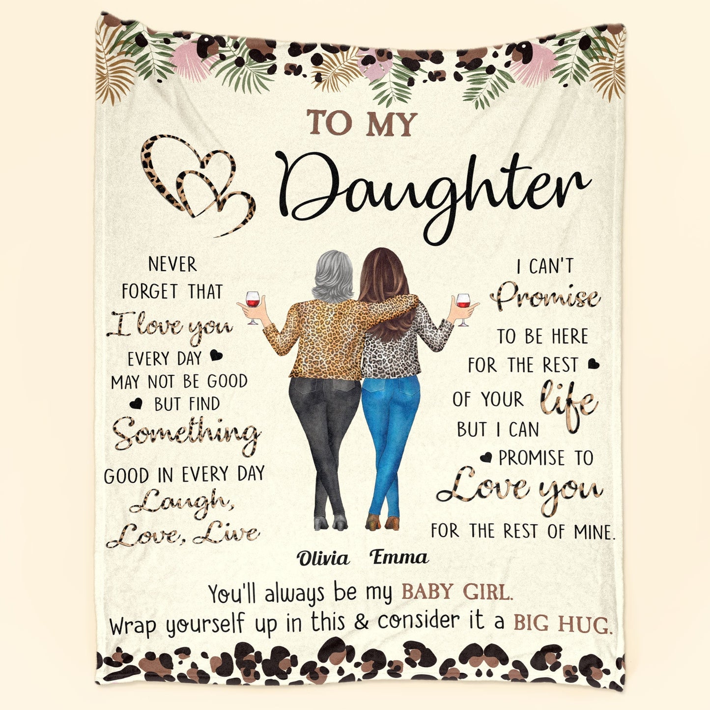To My Daughter: Personalized Blanket Full of Love, Laughter, and Unbreakable Bonds
