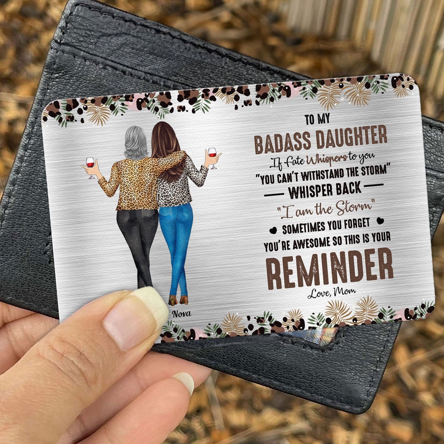 Heartfelt Personalized 'I Am The Storm' Wallet Card Gift for Daughter