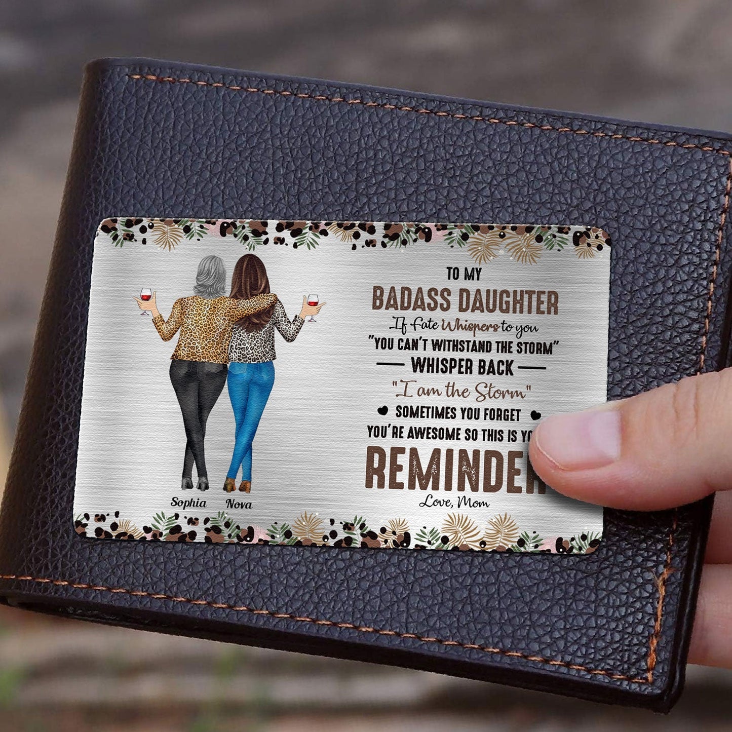 Heartfelt Personalized 'I Am The Storm' Wallet Card Gift for Daughter