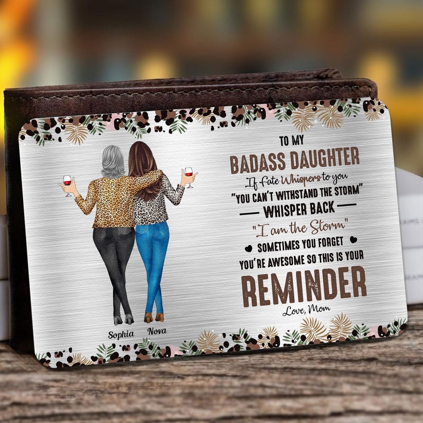 Heartfelt Personalized 'I Am The Storm' Wallet Card Gift for Daughter