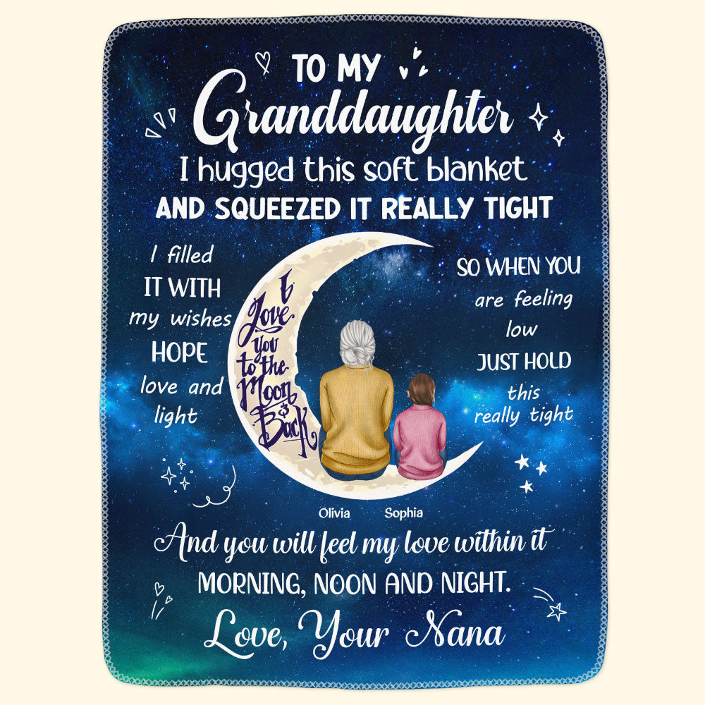 Personalized Grandkid Blanket from Nana: 'Love You To The Moon And Back' Gift