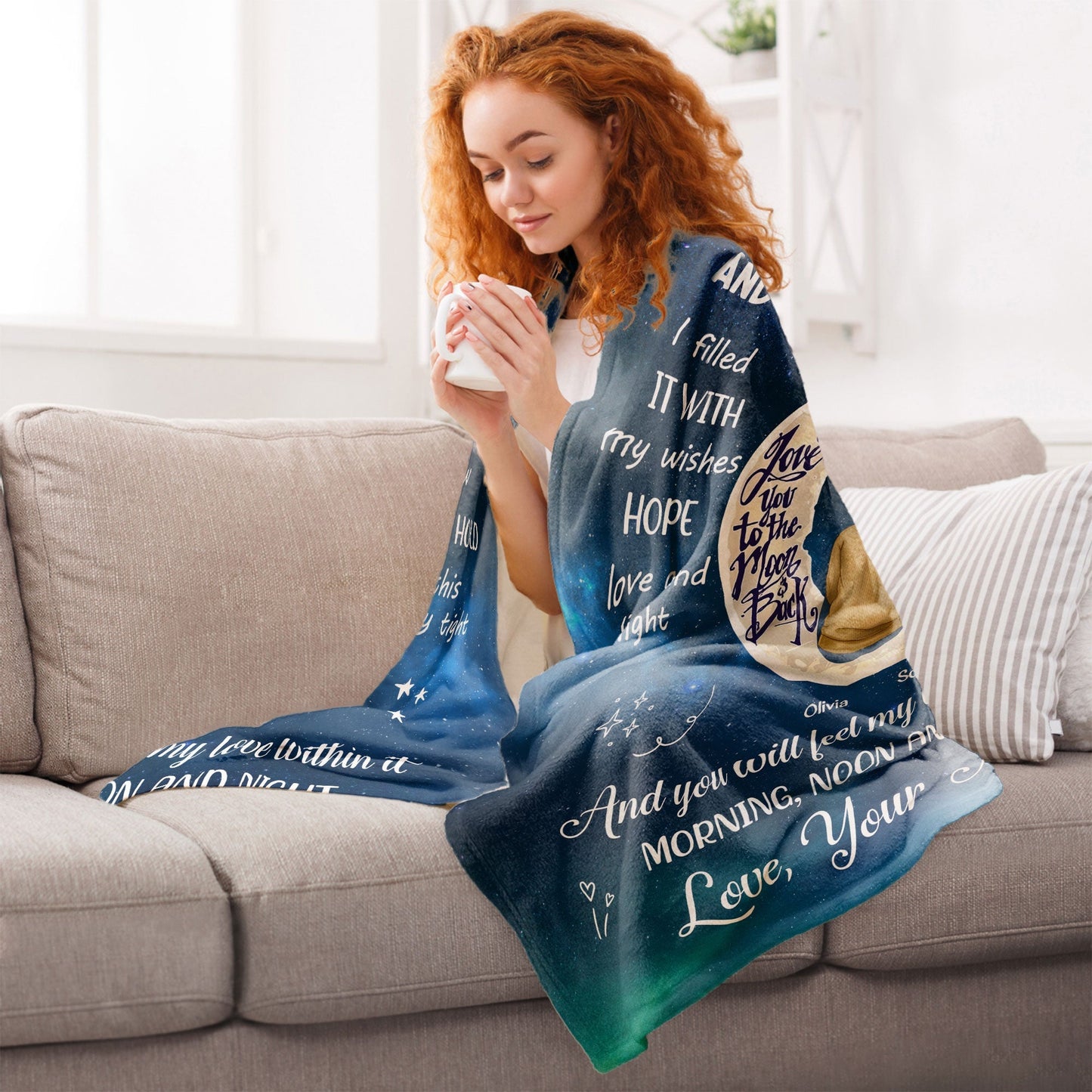 Personalized Grandkid Blanket from Nana: 'Love You To The Moon And Back' Gift
