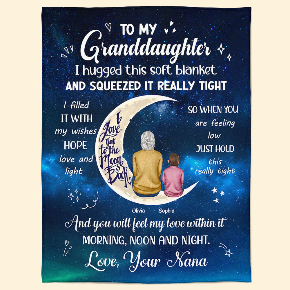 Personalized Grandkid Blanket from Nana: 'Love You To The Moon And Back' Gift
