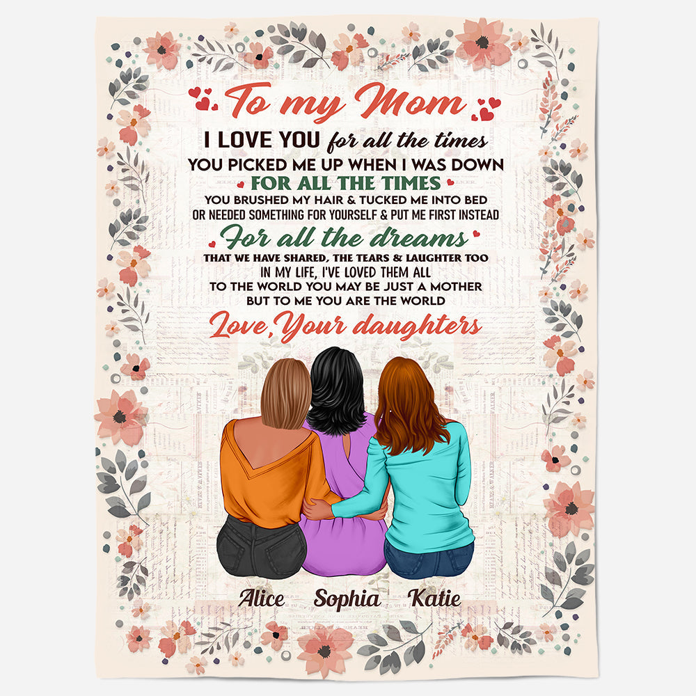 Personalized 'To My Mom, You Are The World' Blanket from Daughters