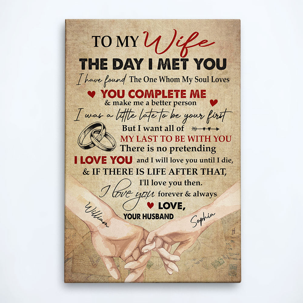 Personalized 'You Complete Me' Canvas | Heartfelt Gift for Wife - Anniversary & Valentine's