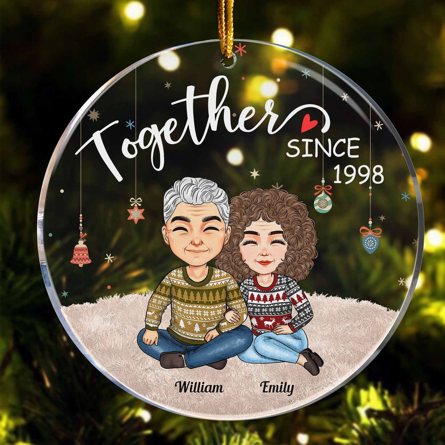 Custom "Together Since" Acrylic Ornament - Personalized Couple Anniversary Gift