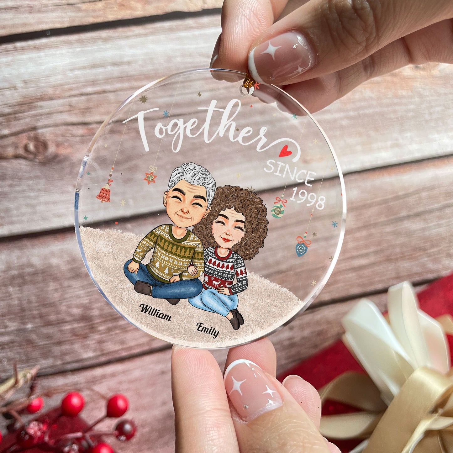 Custom "Together Since" Acrylic Ornament - Personalized Couple Anniversary Gift