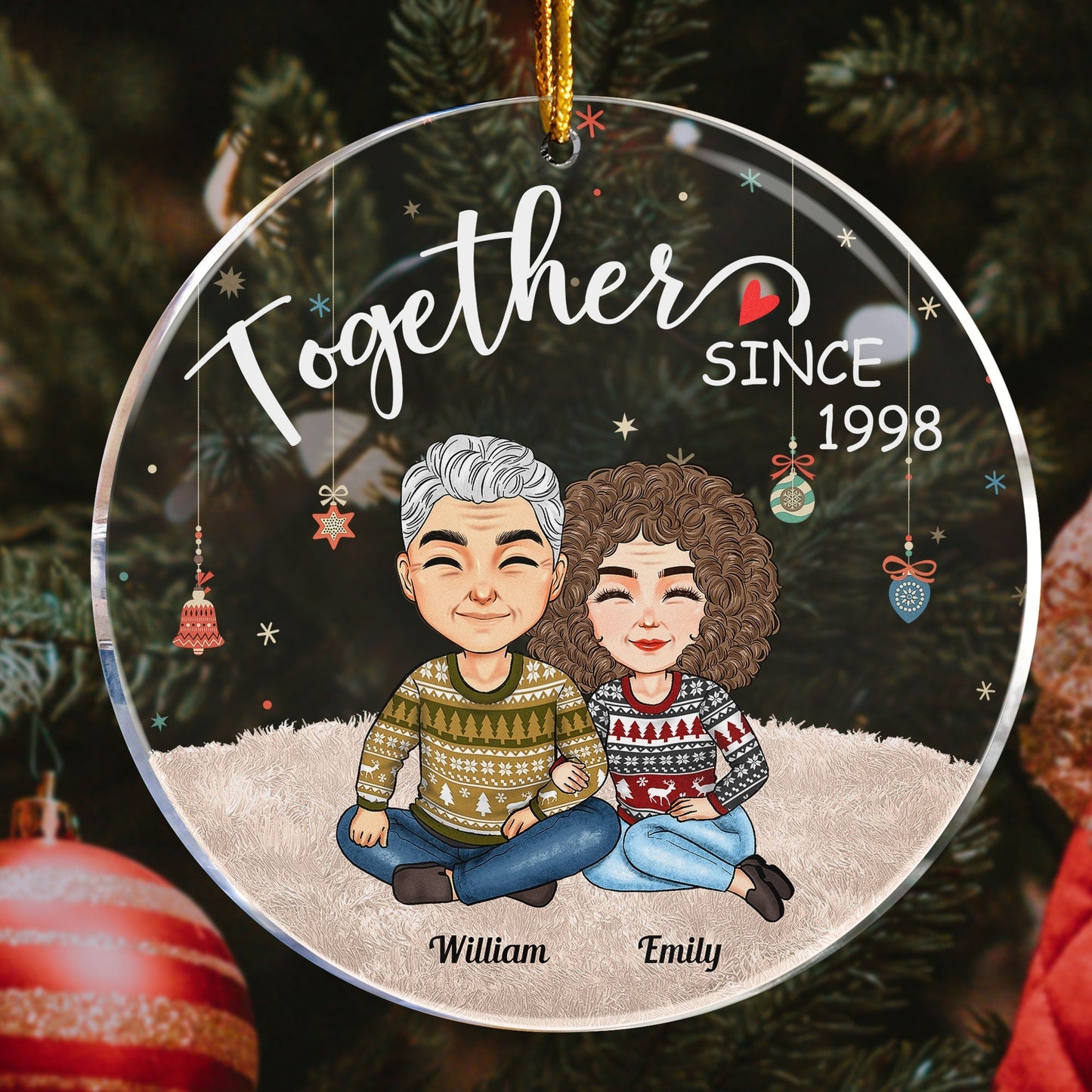 Custom "Together Since" Acrylic Ornament - Personalized Couple Anniversary Gift