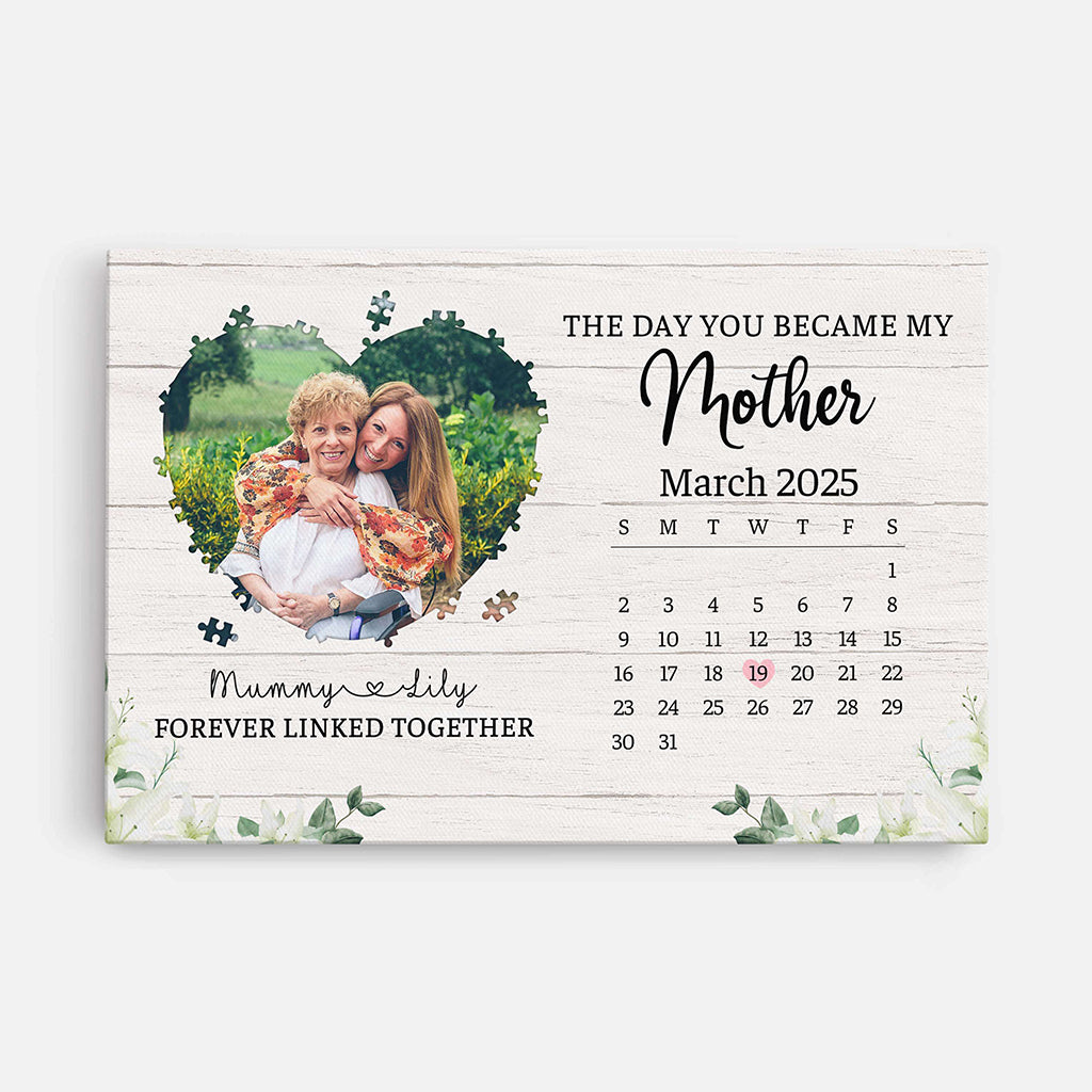 Heartfelt Personalized 'The Day You Became My Mother' Canvas for Mom