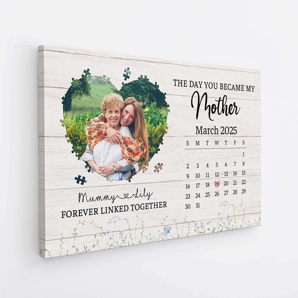 Heartfelt Personalized 'The Day You Became My Mother' Canvas for Mom