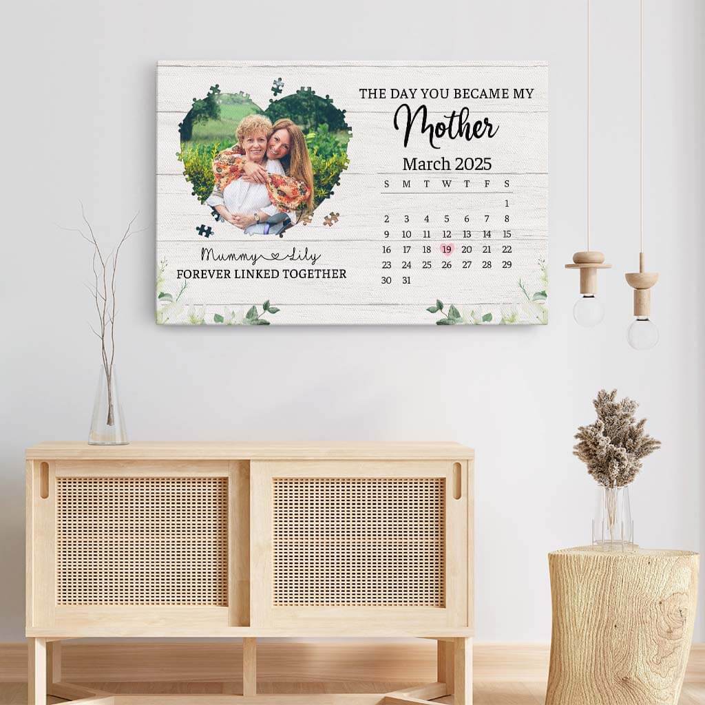 Heartfelt Personalized 'The Day You Became My Mother' Canvas for Mom