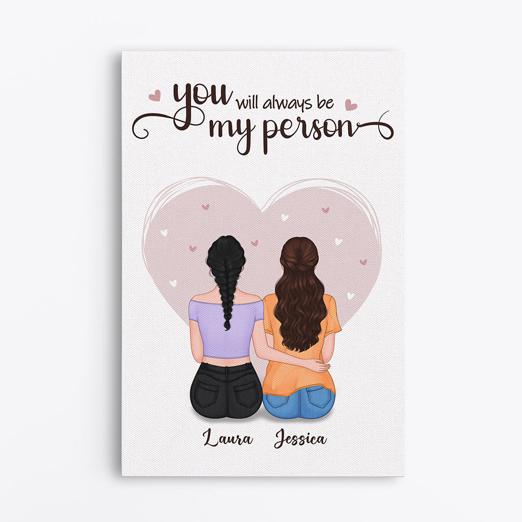 Personalized Canvas: 'You Will Always Be My Person' Best Friend Art