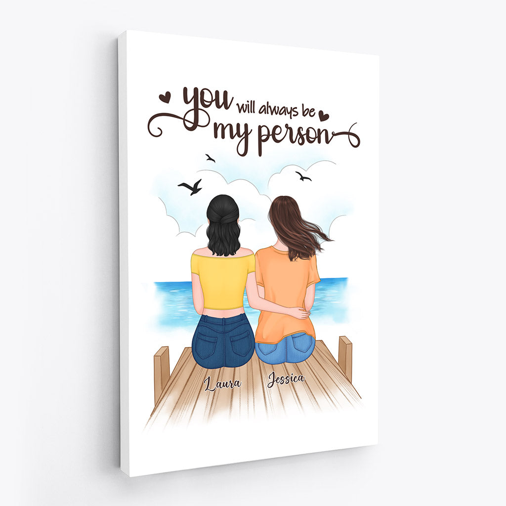 Personalized Canvas: 'You Will Always Be My Person' Best Friend Art