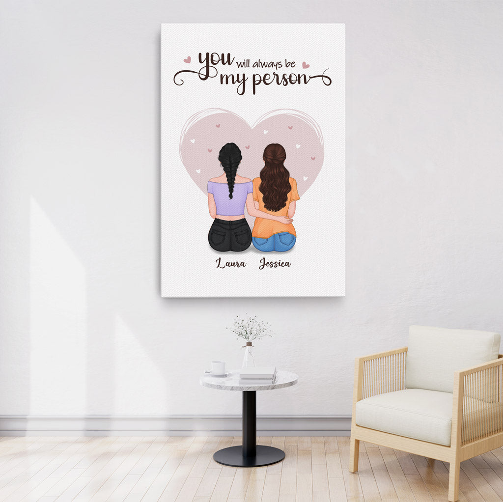 Personalized Canvas: 'You Will Always Be My Person' Best Friend Art