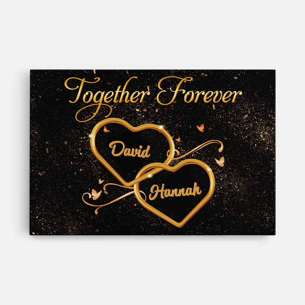 Heartfelt 'Together Forever' Personalized Canvas Wall Art for Couples